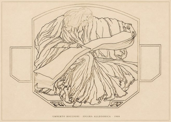 Umberto Boccioni Figura Allegorica No5 - Affiche