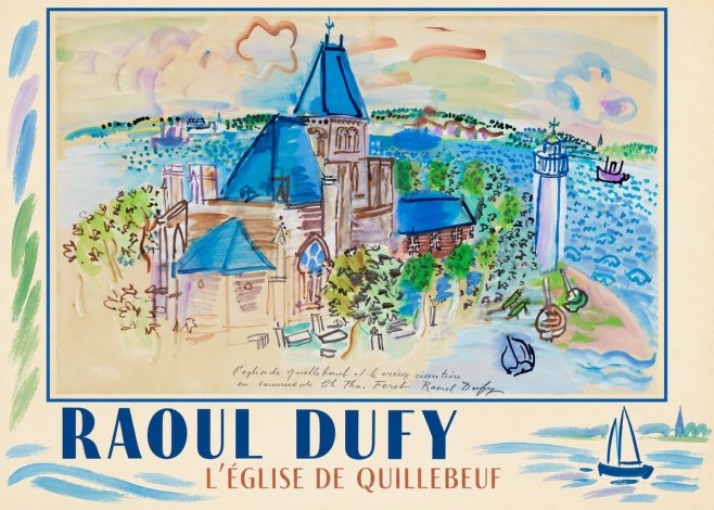 Raoul Dufy L'église De Quillebeuf No2 - Affiche