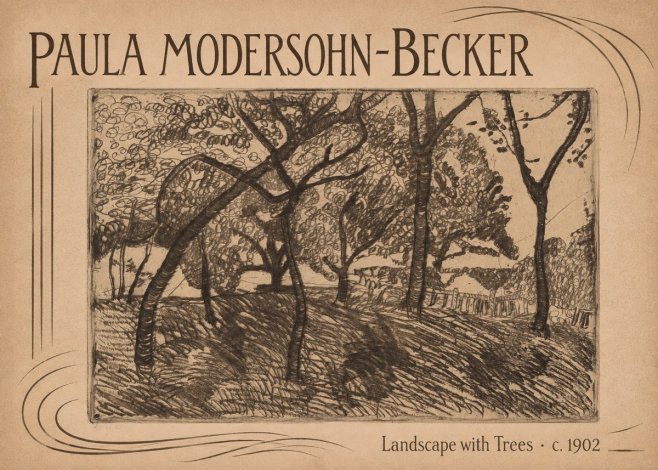 Paula Modersohn-Becker Landscape with Trees No2 - Affiche