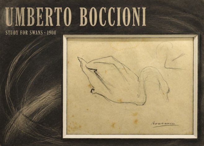 Umberto Boccioni Study for Swans No5 - Affiche