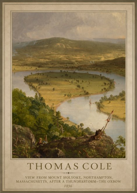 Thomas Cole View from Mount Holyoke, Northampton, Massachusetts, After a Thunderstorm—the Oxbow III No1 - Affiche