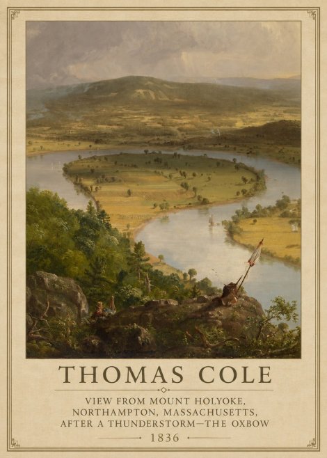 Thomas Cole View from Mount Holyoke, Northampton, Massachusetts, After a Thunderstorm—the Oxbow III No3 - Affiche