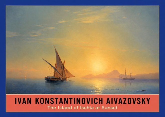 Ivan Konstantinovich Aivazovsky The Island of Ischia at Sunset No5 - Affiche