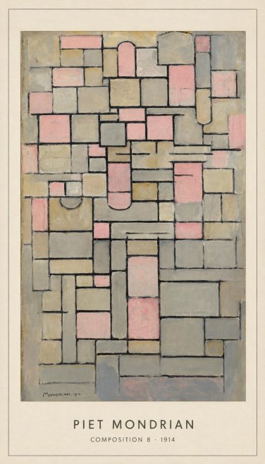 Piet Mondrian Composition 8 No4 - Affiche