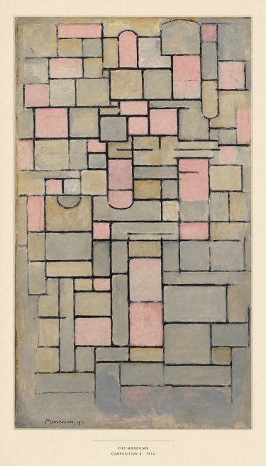 Piet Mondrian Composition 8 No6 - Affiche