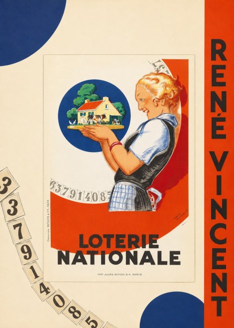 René Vincent Lotterie Nationale No3 - Affiche