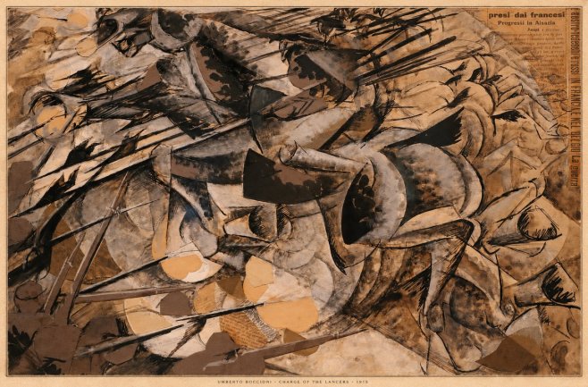Umberto Boccioni Charge of the Lancers No6 - Affiche