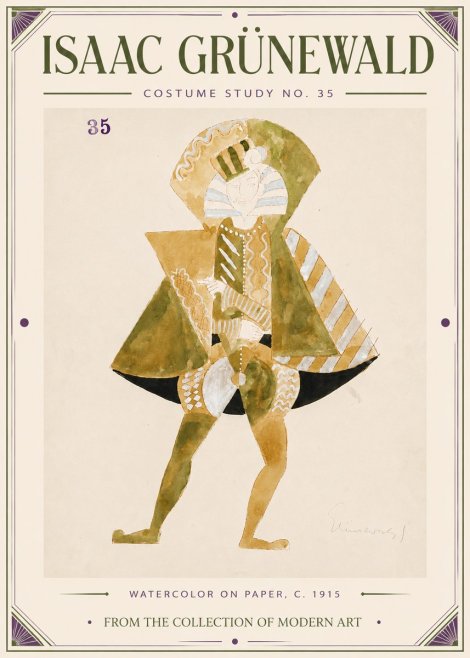 Isaac Grünewald Costume Study No. 35 No4 - Affiche