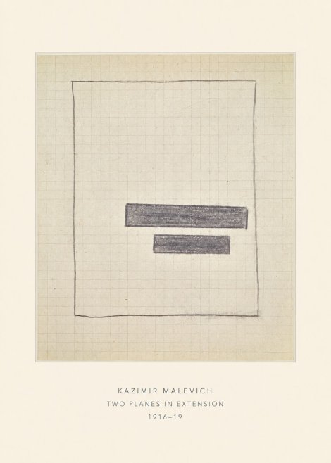 Kazimir Malevich Two Planes in Extension No4 - Affiche
