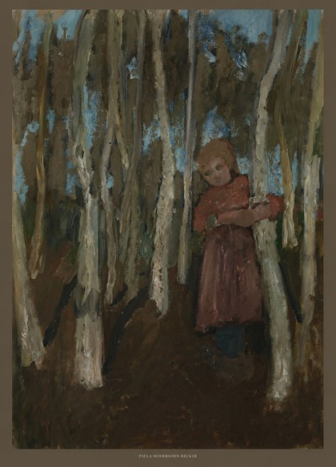 Paula Modersohn-Becker Girl in a Birch Forest No6 - Affiche