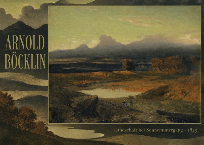 Arnold Böcklin Landschaft Bei Sonnenuntergang No6 - Affiche
