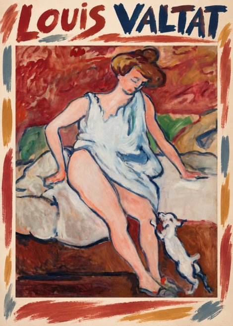 Louis Valtat Woman with a Dog No1 - Affiche
