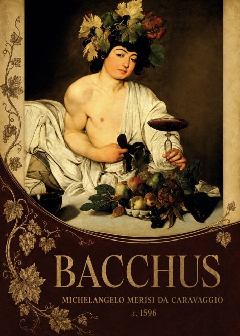 Michelangelo Merisi da Caravaggio Bacchus III No5 - Affiche
