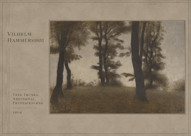 Vilhelm Hammershøi Tree Trunks, Arresødal, Frederiksværk No2 - Affiche