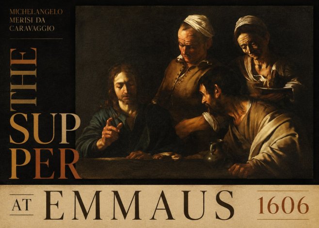 Michelangelo Merisi da Caravaggio The Supper at Emmaus I No5 - Affiche