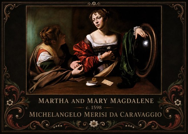 Michelangelo Merisi da Caravaggio Martha and Mary Magdalene No6 - Affiche