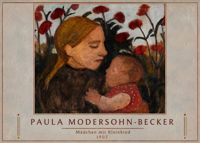 Paula Modersohn-Becker Mädchen Mit Kleinkind II No1 - Affiche