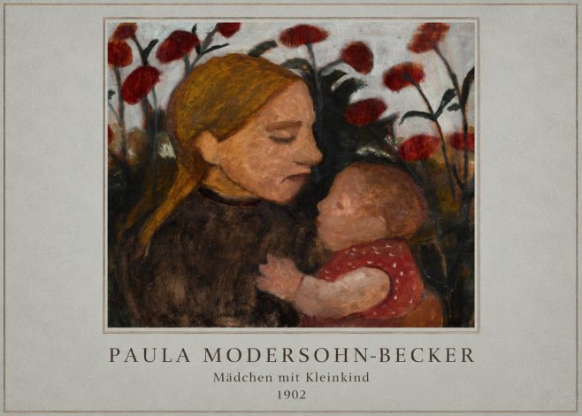 Paula Modersohn-Becker Mädchen Mit Kleinkind II No4 - Affiche