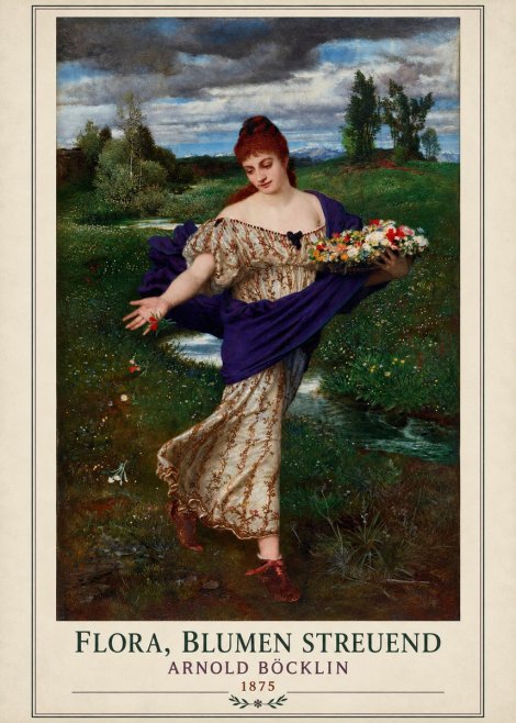 Arnold Böcklin Flora, Blumen Streuend II No1 - Affiche