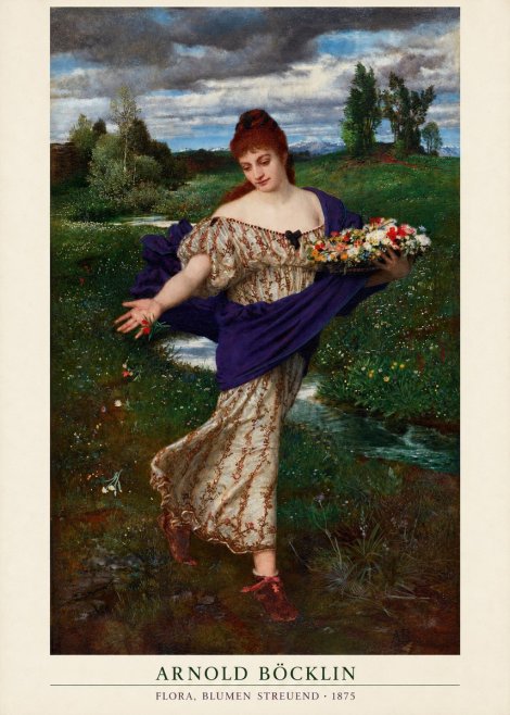 Arnold Böcklin Flora, Blumen Streuend II No2 - Affiche