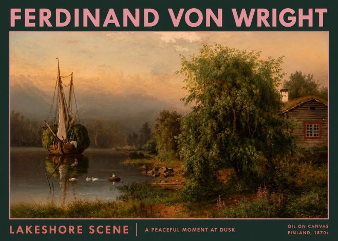 Ferdinand von Wright Lakeshore Scene No2 - Affiche