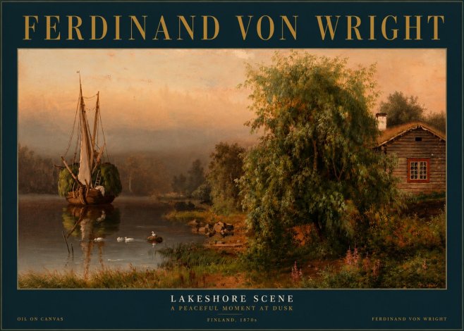Ferdinand von Wright Lakeshore Scene No3 - Affiche