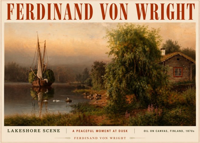 Ferdinand von Wright Lakeshore Scene No4 - Affiche
