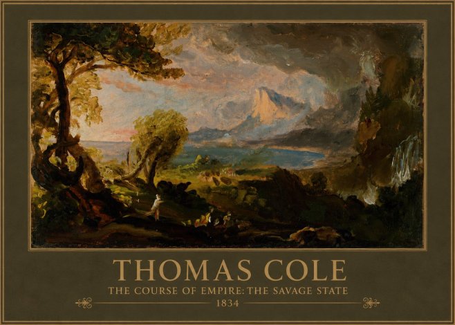 Thomas Cole The Course of Empire: the Savage State II No1 - Affiche