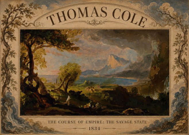 Thomas Cole The Course of Empire: the Savage State II No4 - Affiche