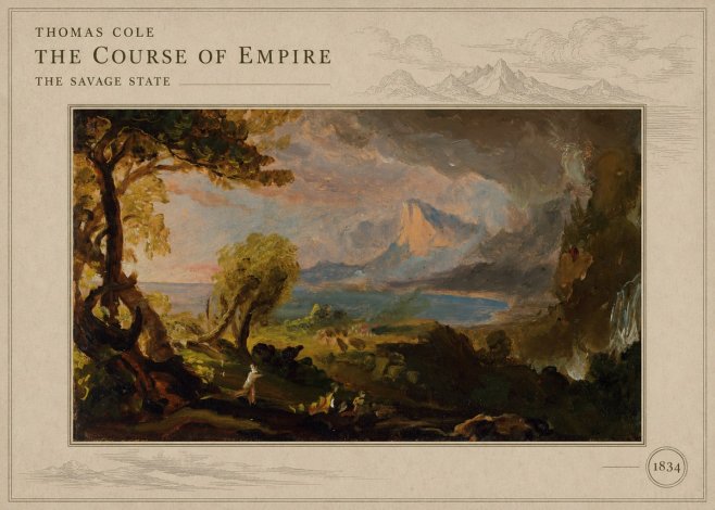 Thomas Cole The Course of Empire: the Savage State II No5 - Affiche