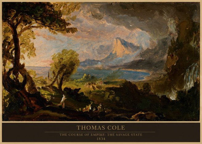 Thomas Cole The Course of Empire: the Savage State II No6 - Affiche