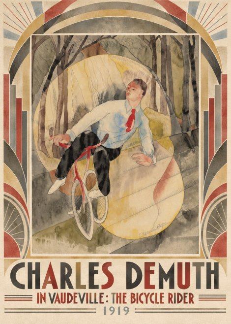 Charles Demuth In Vaudeville: the Bicycle Rider No5 - Affiche