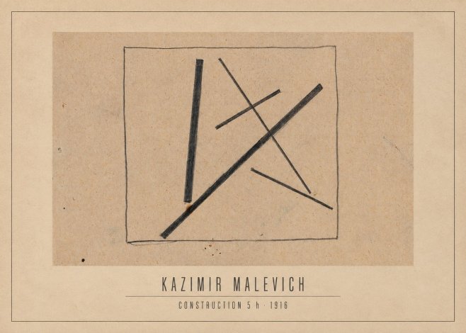 Kazimir Malevich Construction 5 H No3 - Affiche