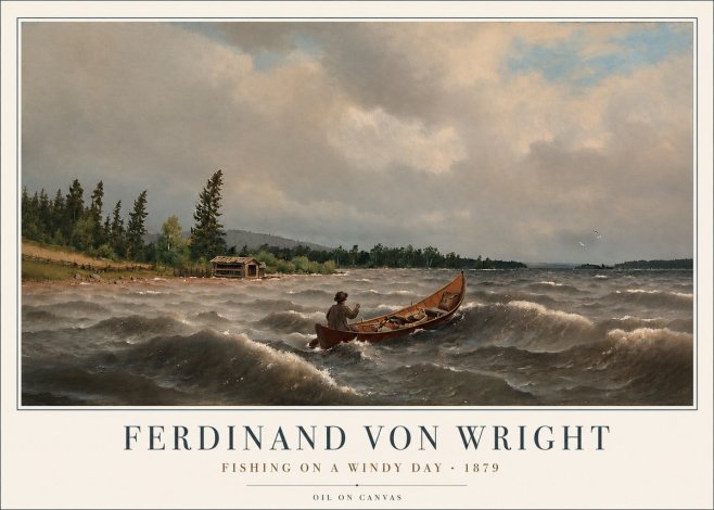 Ferdinand von Wright Fishing on a Windy Day No3 - Affiche