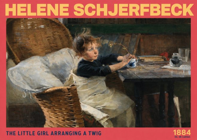 Helene Schjerfbeck The Little Girl Arranging a Twig No2 - Affiche