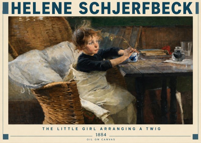 Helene Schjerfbeck The Little Girl Arranging a Twig No3 - Affiche
