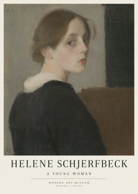 Helene Schjerfbeck The Little Girl Arranging a Twig No5 - Affiche