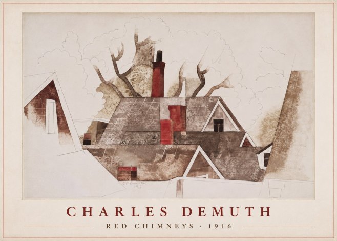 Charles Demuth Red Chimneys No1 - Affiche