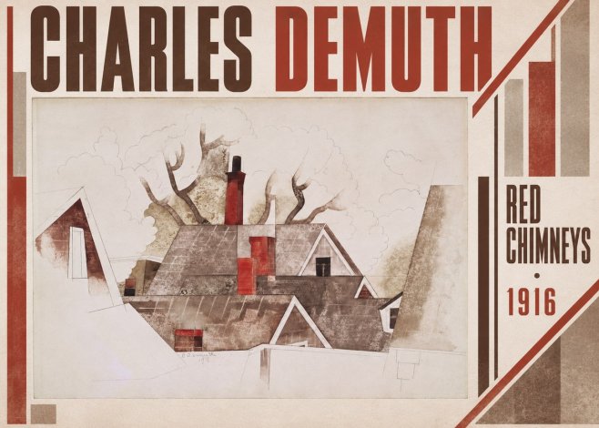 Charles Demuth Red Chimneys No4 - Affiche
