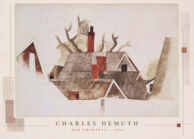 Charles Demuth Red Chimneys No5 - Affiche