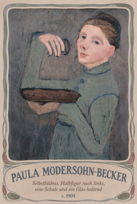 Paula Modersohn-Becker Selbstbildnis, Halbfigur Nach Links, Eine Schale Und Ein Glas Haltend No3 - Affiche