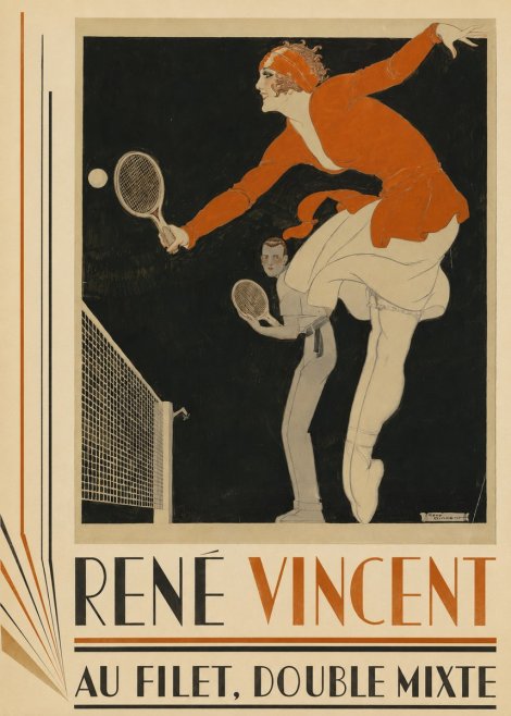René Vincent Au Filet, Double Mixte No4 - Affiche