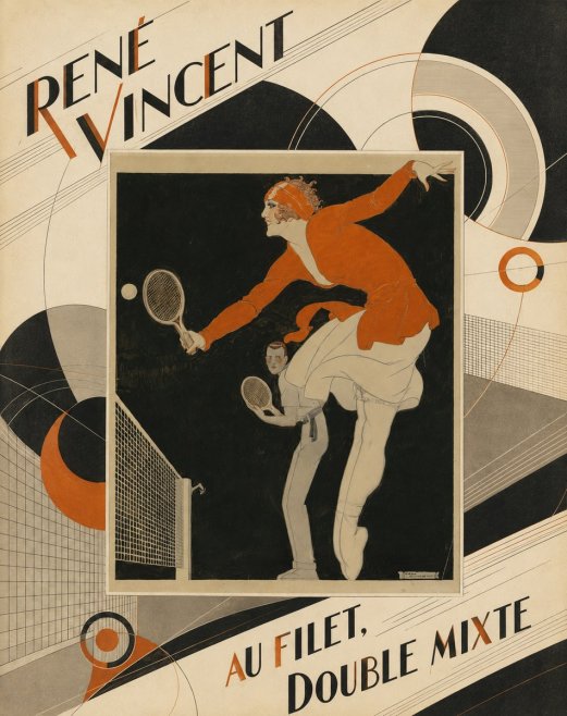 René Vincent Au Filet, Double Mixte No5 - Affiche