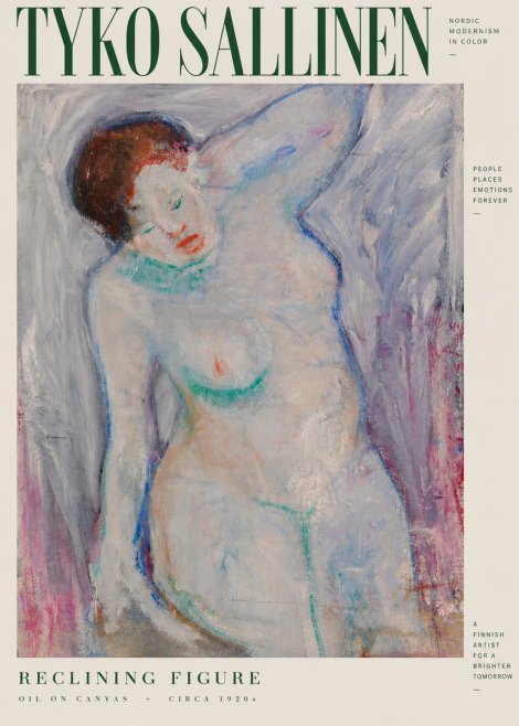 Tyko Sallinen Reclining Figure No4 - Affiche