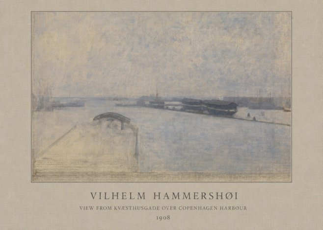 Vilhelm Hammershøi View from Kvæsthusgade over Copenhagen Harbour No4 - Affiche