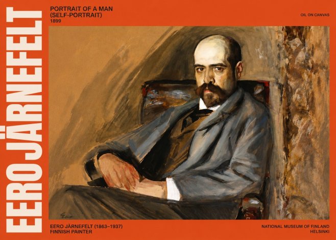 Eero Järnefelt Portrait of a Man (Self-portrait) No2 - Affiche