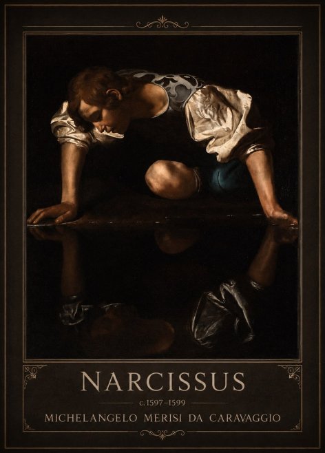 Michelangelo Merisi da Caravaggio Narcissus II No1 - Affiche