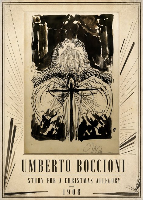 Umberto Boccioni Study for a Christmas Allegory No1 - Affiche