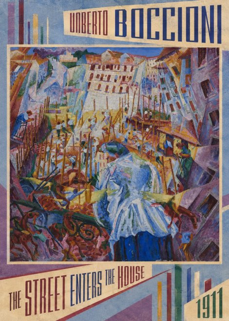 Umberto Boccioni The Street Enters the House No2 - Affiche