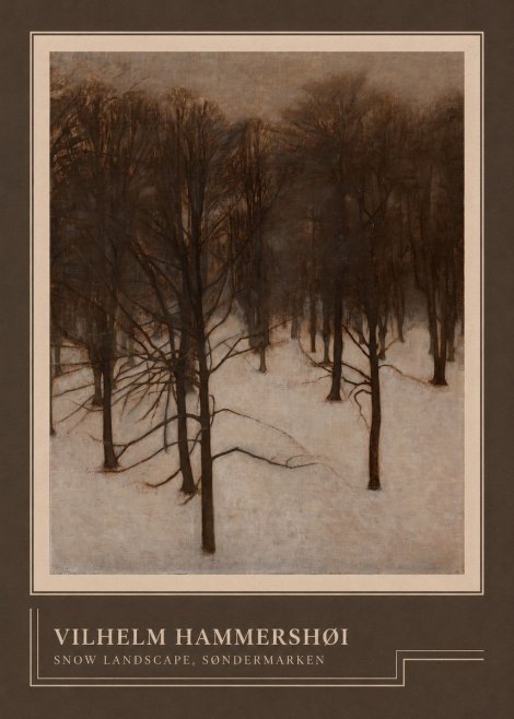 Vilhelm Hammershøi Snow Landscape, Søndermarken No4 - Affiche